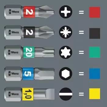 Skrūvgrieža uzgaļu komplekts Wera Bit-Check 12