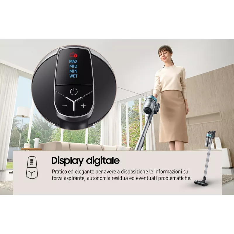 Samsung VS20B75AGR1 2-in-1 stick vacuum baterija Dry Bagless 550 W Melns, Mint colour