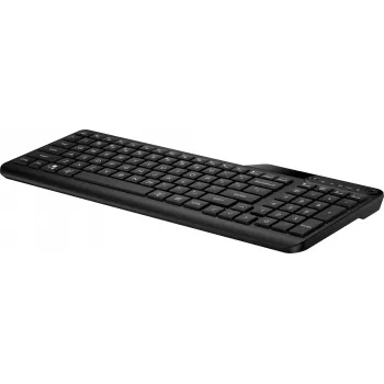 Bezvadu tastatūra HP 475 Dual-Mode — pilna izmēra QWERTY, RF + Bluetooth 5.3, ciparu tastatūra, melna, 376×153×19 mm