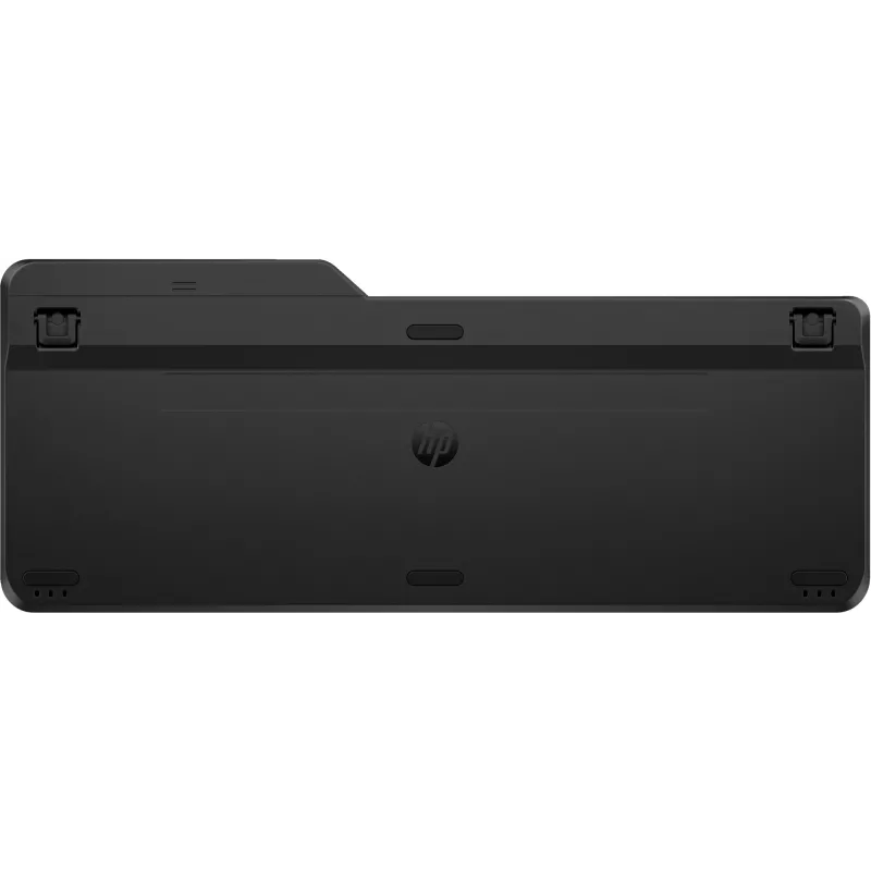 Bezvadu tastatūra HP 475 Dual-Mode — pilna izmēra QWERTY, RF + Bluetooth 5.3, ciparu tastatūra, melna, 376×153×19 mm