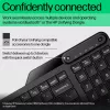 Bezvadu tastatūra HP 475 Dual-Mode — pilna izmēra QWERTY, RF + Bluetooth 5.3, ciparu tastatūra, melna, 376×153×19 mm