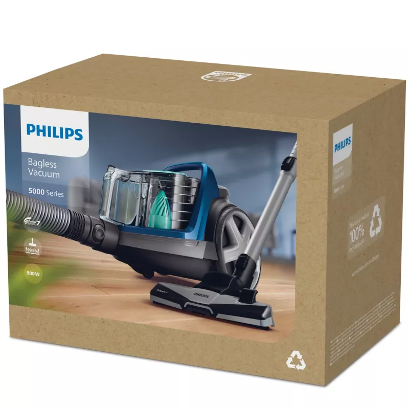 Philips 5000 sērija FC9550/09 putekļsūcējs 1,5 L cilindrveida putekļsūcējs sausajai tīrīšanai 900 W bez putekļu maisa