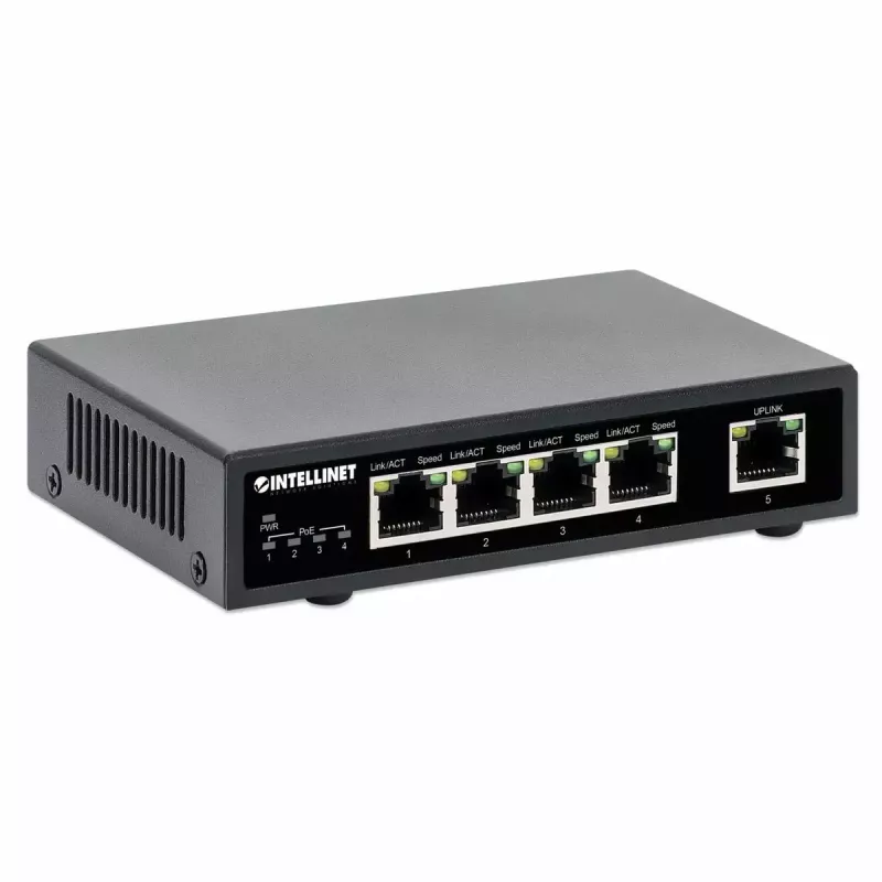 Intellinet 5 portu Gigabit Ethernet PoE+ slēdzis 62 W 4 PSE porti