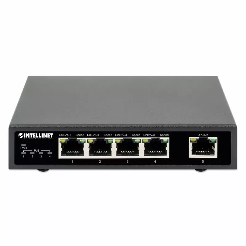 Intellinet 5 portu Gigabit Ethernet PoE+ slēdzis 62 W 4 PSE porti