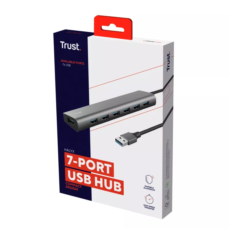 Trust Halyx USB 3.2 Gen 1 (3.1 Gen 1) Type-A 5000 Mbit/s Sudrabains