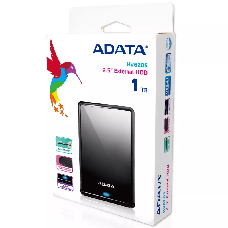 ADATA HV620S ārējais cietais disks 1 TB 2,5 collas Micro-USB B 3.2 Gen 1 (3.1 Gen 1) melns