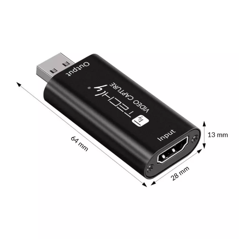 Video signāla pārveidotājs TECHLY I-USB-VIDEO-1080TY — HDMI uz USB Type-A, 1920×1080@60Hz, 12-bit, USB barošana