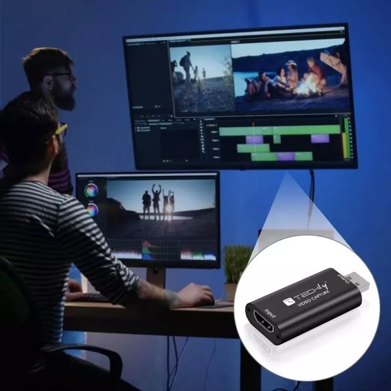 Video signāla pārveidotājs TECHLY I-USB-VIDEO-1080TY — HDMI uz USB Type-A, 1920×1080@60Hz, 12-bit, USB barošana