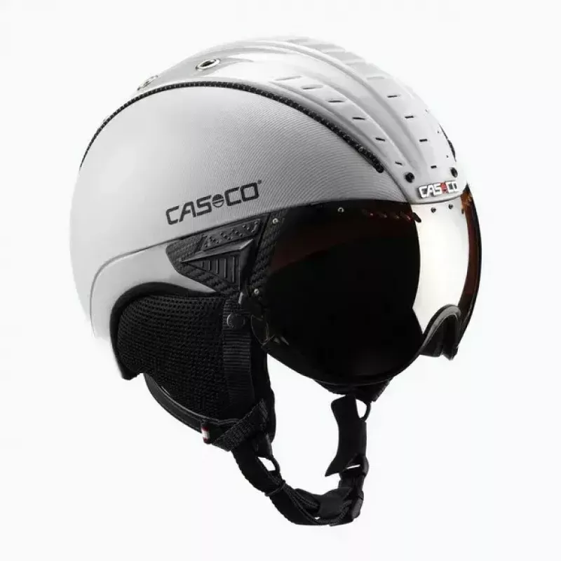 Slēpošanas ķivere Casco SP-2 Carbonic Visor balta izmērs S (52-54 cm)