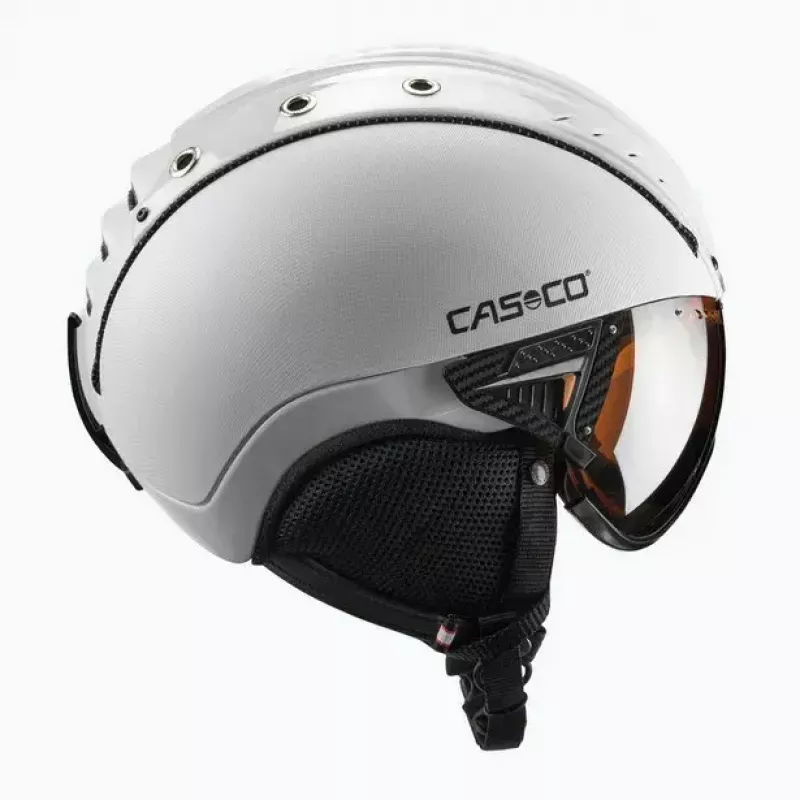 Slēpošanas ķivere Casco SP-2 Carbonic Visor balta izmērs S (52-54 cm)