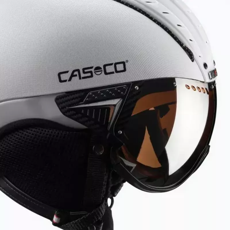 Slēpošanas ķivere Casco SP-2 Carbonic Visor balta izmērs S (52-54 cm)