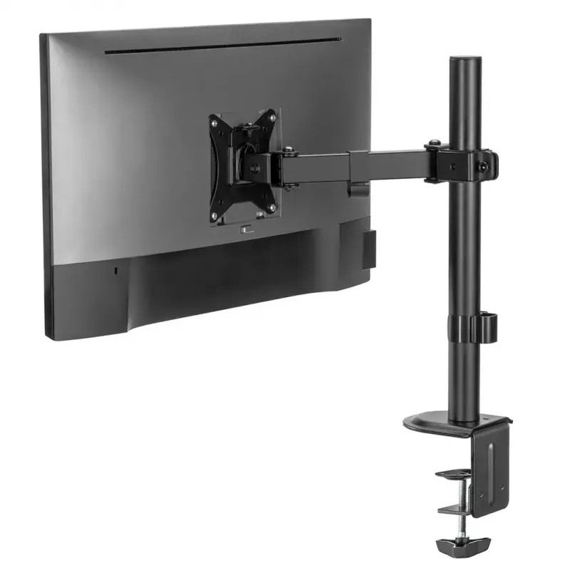 Galda LCD monitora stiprinājums MACLEAN MC-572N regulējams augstums, slīpums, VESA 75x75–100x100, atbalsta 17 collas–32 collas, maks. slodze 30 kg, melns