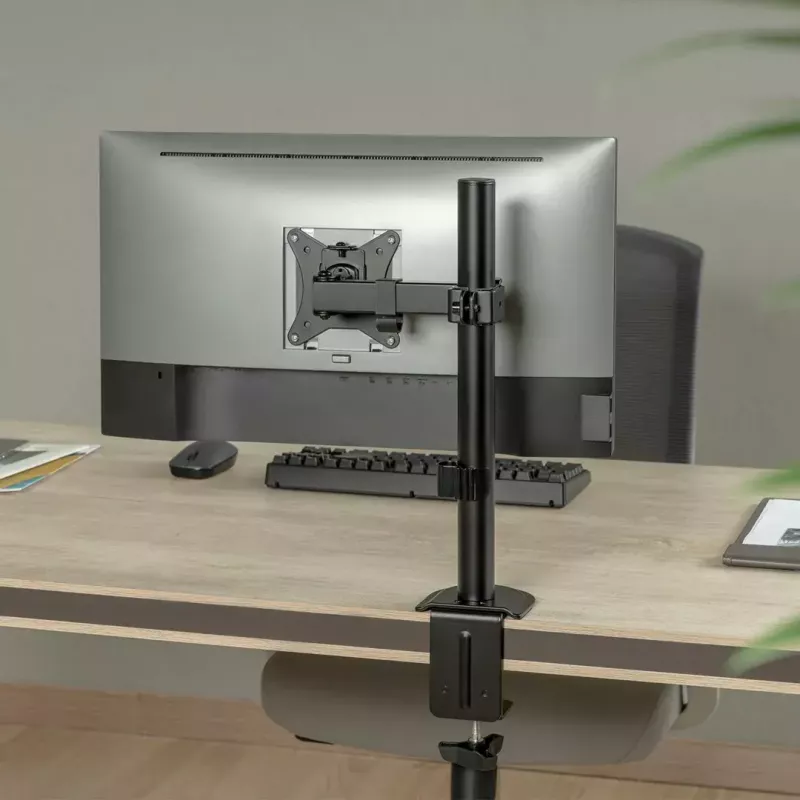 Galda LCD monitora stiprinājums MACLEAN MC-572N regulējams augstums, slīpums, VESA 75x75–100x100, atbalsta 17 collas–32 collas, maks. slodze 30 kg, melns