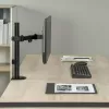 Galda LCD monitora stiprinājums MACLEAN MC-572N regulējams augstums, slīpums, VESA 75x75–100x100, atbalsta 17 collas–32 collas, maks. slodze 30 kg, melns