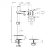 Galda LCD monitora stiprinājums MACLEAN MC-572N regulējams augstums, slīpums, VESA 75x75–100x100, atbalsta 17 collas–32 collas, maks. slodze 30 kg, melns