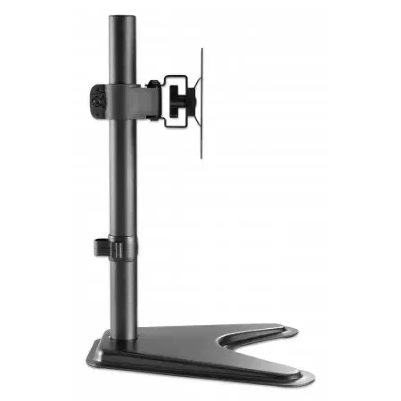 Galda TV un monitora stiprinājums MANHATTAN 10–27 collas, noliecams/grozāms/rotējošs VESA 75×75–100×100, maks. 7 kg, melns