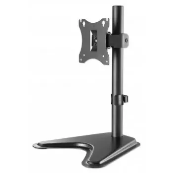 Galda TV un monitora stiprinājums MANHATTAN 10–27 collas, noliecams/grozāms/rotējošs VESA 75×75–100×100, maks. 7 kg, melns