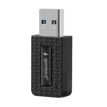 WLAN USB adapteris GEMBIRD AC1300 Dual-band Wi‑Fi 5 (RTL8812BU) 867 Mbit/s USB 3.0 Iekšējā antena Melns