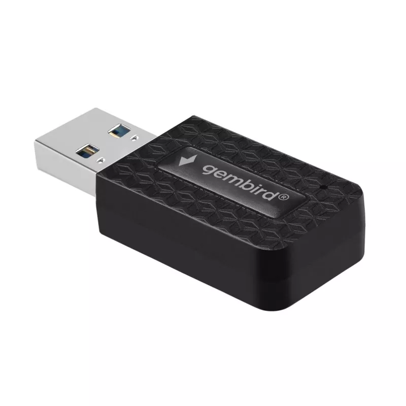 WLAN USB adapteris GEMBIRD AC1300 Dual-band Wi‑Fi 5 (RTL8812BU) 867 Mbit/s USB 3.0 Iekšējā antena Melns