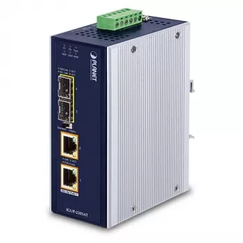 PLANET Industrial Media Converter 2x100/1000X SFP to 2x10/100/1000T 802.3bt PoE++