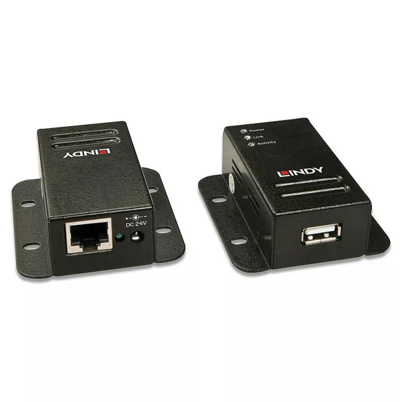 Lindy 50m USB 2.0 Cat.6 paplašinātājs, tīkla raidītājs un uztvērējs, 50 m, 480 Mbit/s, Cat5, Cat5e, Cat6, NS1021, melns