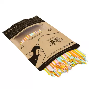 Filamenta uzpildes komplekts 3DOODLER Start Eco Plastic Fire and Ice — 250 gab., 2,5 mm, kompostējams, oranža/tirkīza/balta/dzeltena