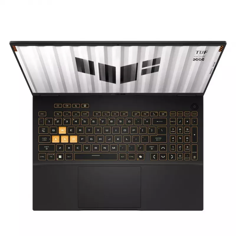ASUS TUF Gaming F16 FX608JPR-I7161 spēļu portatīvais dators, 16 collu FHD+ 165 Hz, Intel Core i7-14650HX, 16 GB DDR5, 1 TB SSD, NVIDIA GeForce RTX 5070, bez OS