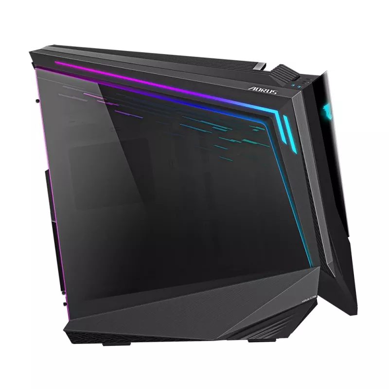 GIGABYTE AORUS C700 GLASS datora korpuss - Full Tower, atbalsta līdz E-ATX un 420 mm radiatoriem, iepriekš uzstādīti 120 mm*5 ventilatori, USB 3.1 Type-C, RGB Fusion