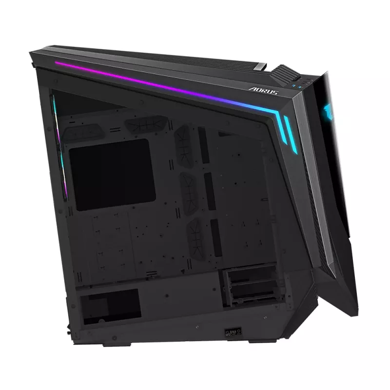 GIGABYTE AORUS C700 GLASS datora korpuss - Full Tower, atbalsta līdz E-ATX un 420 mm radiatoriem, iepriekš uzstādīti 120 mm*5 ventilatori, USB 3.1 Type-C, RGB Fusion