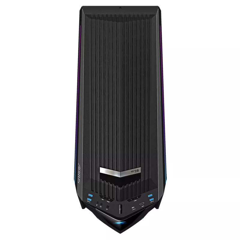 GIGABYTE AORUS C700 GLASS datora korpuss - Full Tower, atbalsta līdz E-ATX un 420 mm radiatoriem, iepriekš uzstādīti 120 mm*5 ventilatori, USB 3.1 Type-C, RGB Fusion
