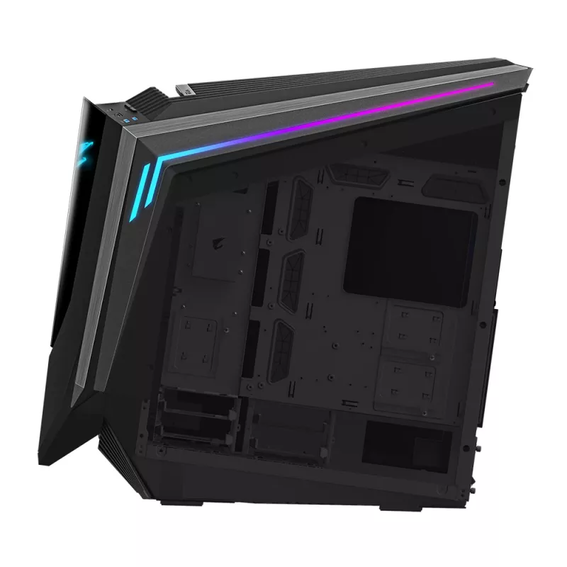 GIGABYTE AORUS C700 GLASS datora korpuss - Full Tower, atbalsta līdz E-ATX un 420 mm radiatoriem, iepriekš uzstādīti 120 mm*5 ventilatori, USB 3.1 Type-C, RGB Fusion