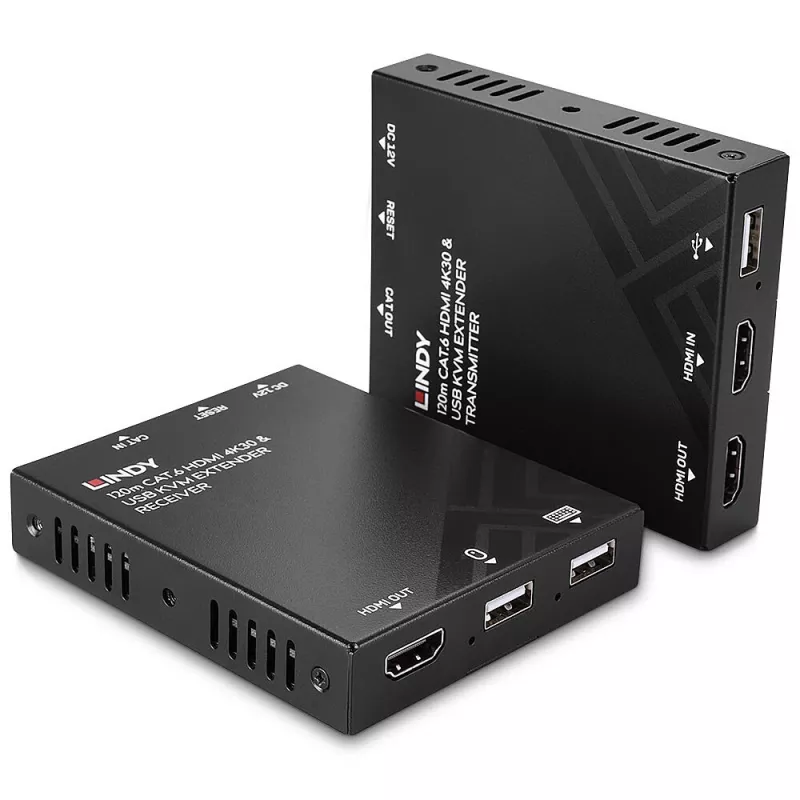 KVM paplašinātājs Lindy 120 m Cat.6 HDMI un USB raidītājs un uztvērējs