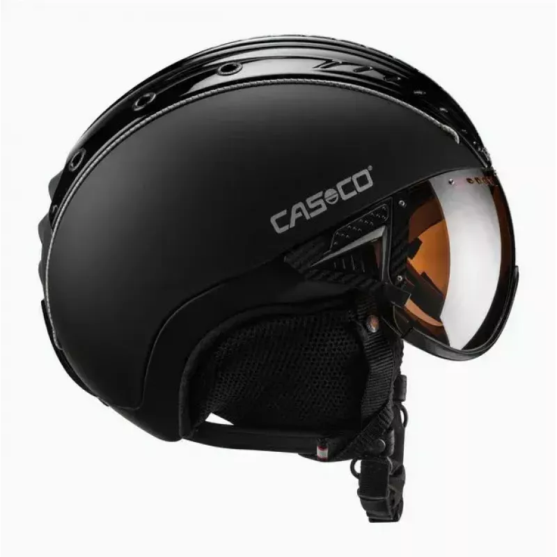 Slēpošanas ķivere Casco SP-2 Carbonic Visor, izmērs M (55–57 cm), melna