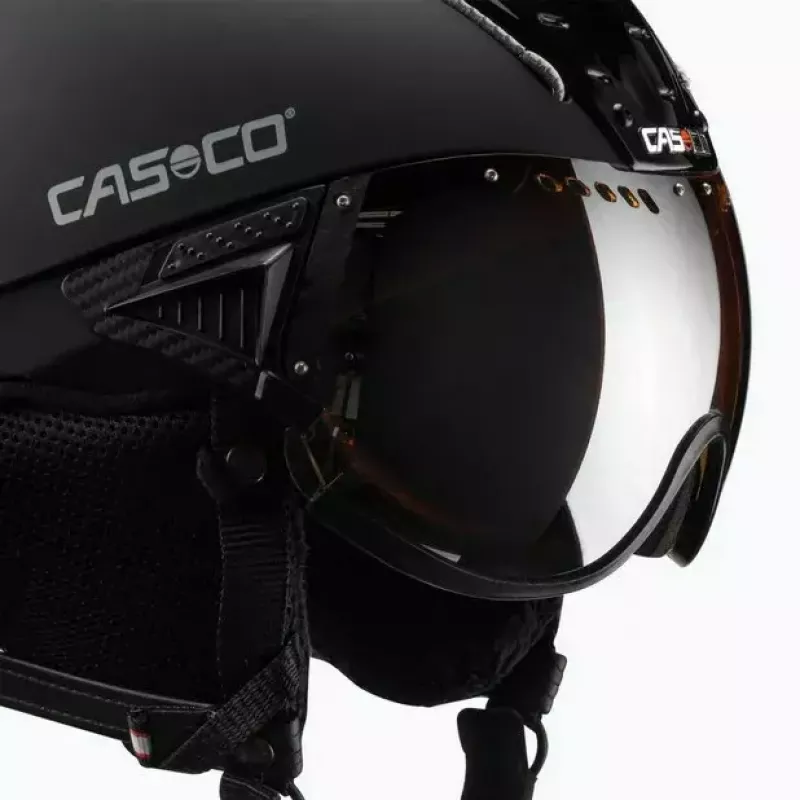 Slēpošanas ķivere Casco SP-2 Carbonic Visor, izmērs M (55–57 cm), melna