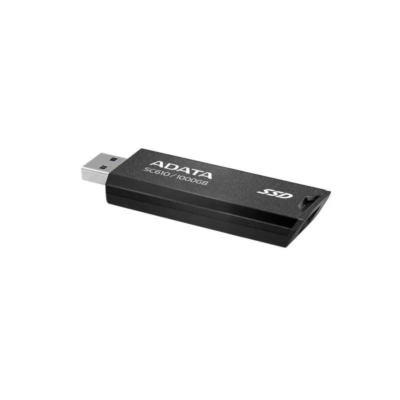 USB zibatmiņa ADATA SC610 1 TB, USB Type-A, USB 3.2 Gen 2, piedurknes formas faktors, melna, plastmasas korpuss