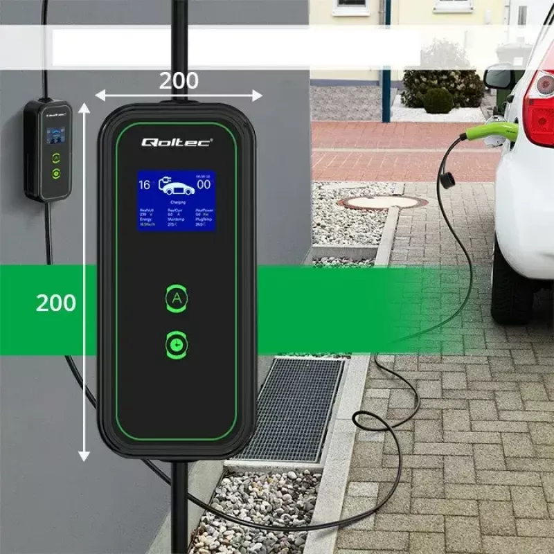 Wall-mounted electric vehicle charger QOLTEC 52471 7 kW 230 V Type 2 (16 A, IP65)