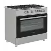Brīvi stāvoša gāzes-elektriskā plīts Ravanson KWGE-K90A Cheff, 90 cm, 5 degļu virsma (wok), elektriskā cepeškrāsns 110 l, nerūsējošais/sudraba