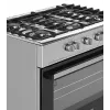 Brīvi stāvoša gāzes-elektriskā plīts Ravanson KWGE-K90A Cheff, 90 cm, 5 degļu virsma (wok), elektriskā cepeškrāsns 110 l, nerūsējošais/sudraba