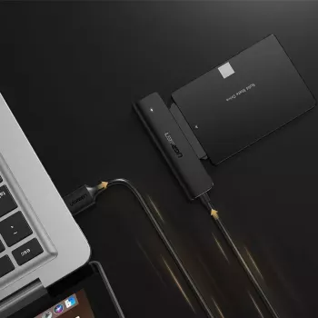 Ārējais 2,5 collu SATA III USB 3.0 korpuss UGREEN 70609 2,5 collu SATA SSD/HDD, USB-A uz SATA, 5 Gbit/s, melns