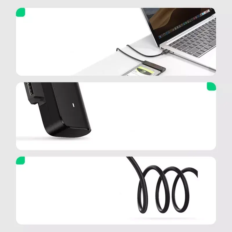 Ārējais 2,5 collu SATA III USB 3.0 korpuss UGREEN 70609 2,5 collu SATA SSD/HDD, USB-A uz SATA, 5 Gbit/s, melns