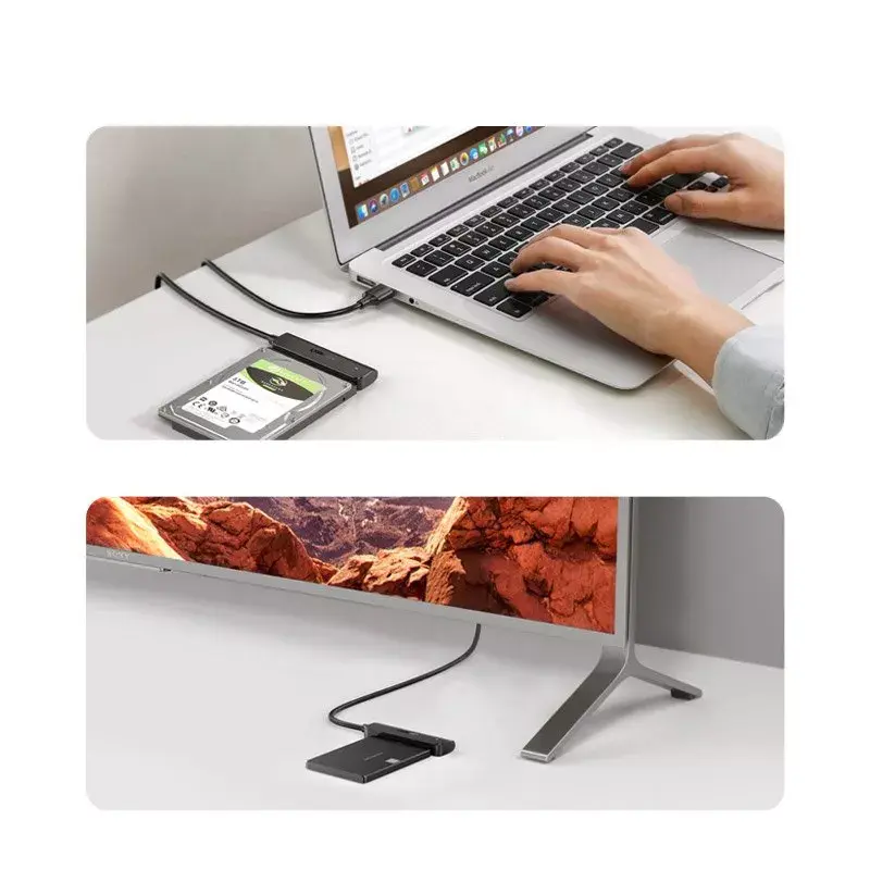 Ārējais 2,5 collu SATA III USB 3.0 korpuss UGREEN 70609 2,5 collu SATA SSD/HDD, USB-A uz SATA, 5 Gbit/s, melns