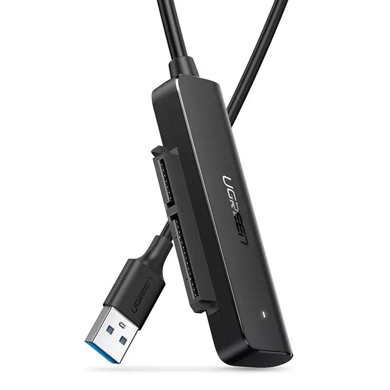 Ārējais 2,5 collu SATA III USB 3.0 korpuss UGREEN 70609 2,5 collu SATA SSD/HDD, USB-A uz SATA, 5 Gbit/s, melns