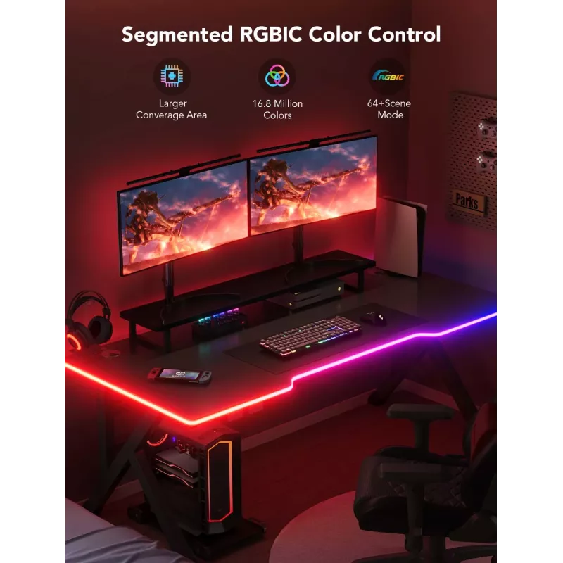Govee H61C3 RGBIC LED lente spēļu galdam — adresējams RGBIC apgaismojums, elastīga lente