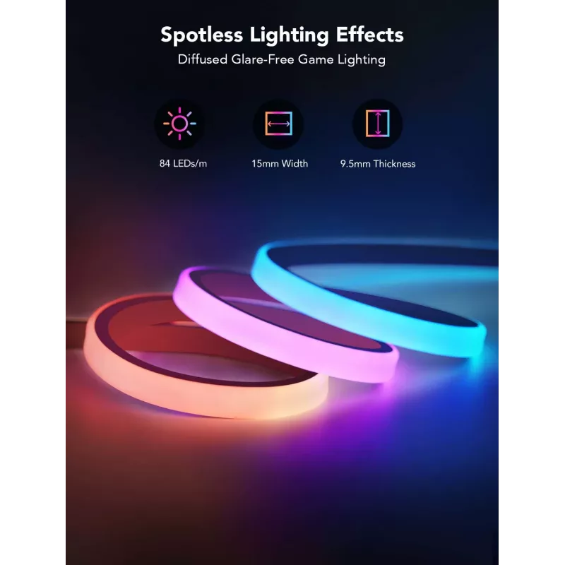 Govee H61C3 RGBIC LED lente spēļu galdam — adresējams RGBIC apgaismojums, elastīga lente