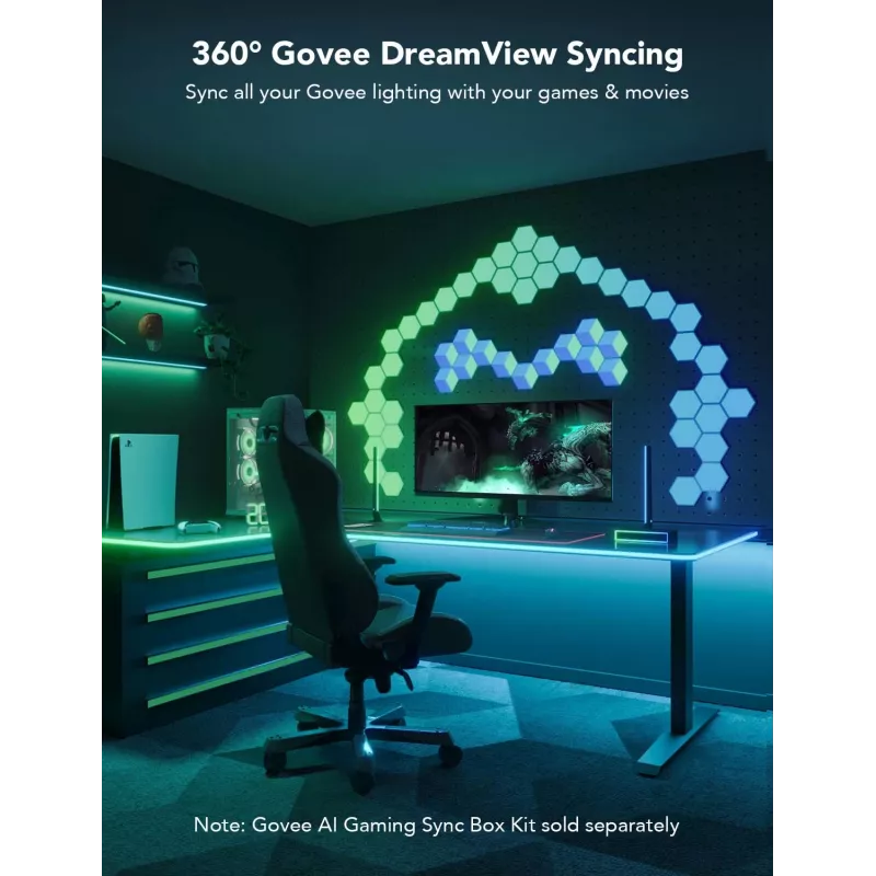 Govee H61C3 RGBIC LED lente spēļu galdam — adresējams RGBIC apgaismojums, elastīga lente