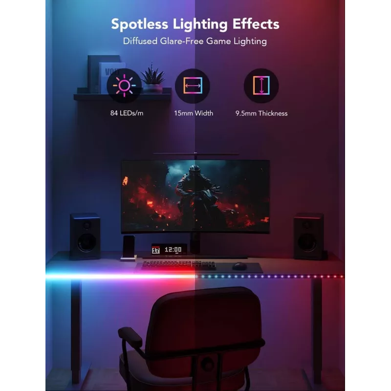 Govee H61C3 RGBIC LED lente spēļu galdam — adresējams RGBIC apgaismojums, elastīga lente