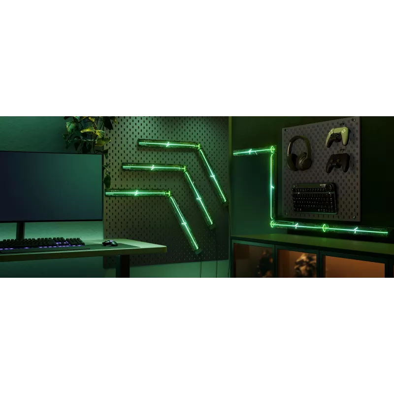 Viedā sienas gaisma Govee Gaming Wall Lights (4+1) — Wi‑Fi/Bluetooth, daudzkrāsaina, 4 gab., 370×45×30 mm