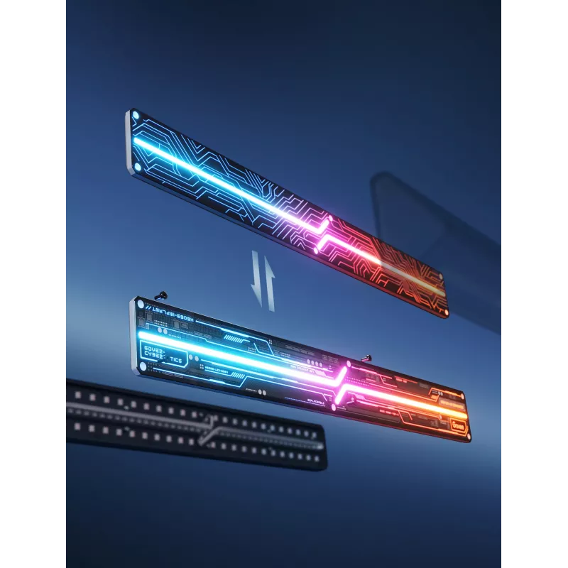 Viedā sienas gaisma Govee Gaming Wall Lights (4+1) — Wi‑Fi/Bluetooth, daudzkrāsaina, 4 gab., 370×45×30 mm
