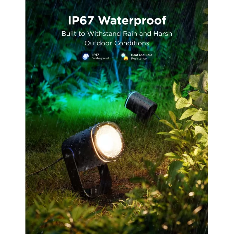 Āra prožektori Govee H7093 RGBICWW 750 lm Wi‑Fi 2.4 GHz, RGB un silti balta