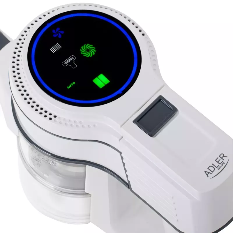 Bezvadu putekļsūcējs Adler AD 7064 2in1 — 350 W maks., 13 000 Pa sūkšanas jauda, 2000 mAh akumulators, sausā un mitrā tīrīšana, 0,6 L putekļu, 0,15 L ūdens, LED skārienekrāns, 4 režīmi